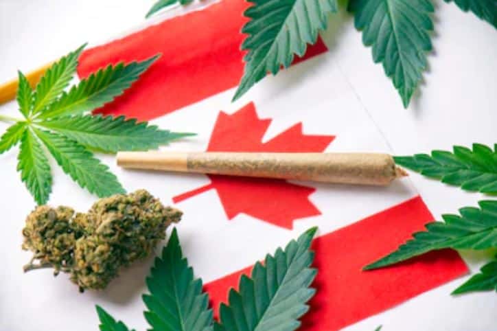 Canada Flag and Joint and Buds